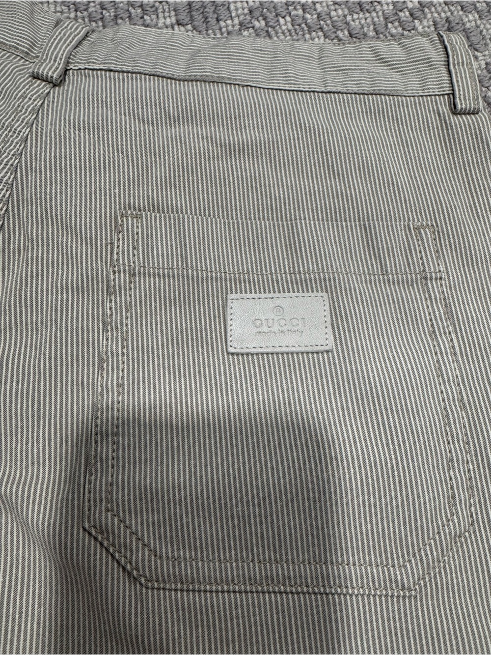 Gucci Striped Cotton Trousers - Gray and White